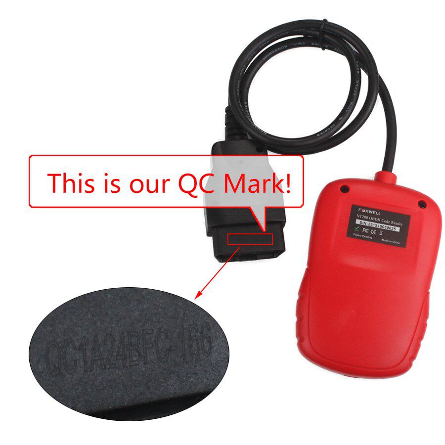 Foxwell CAN OBDII/EOBD Code Reader NT200 Multi-Languages And Update Free Lifetime