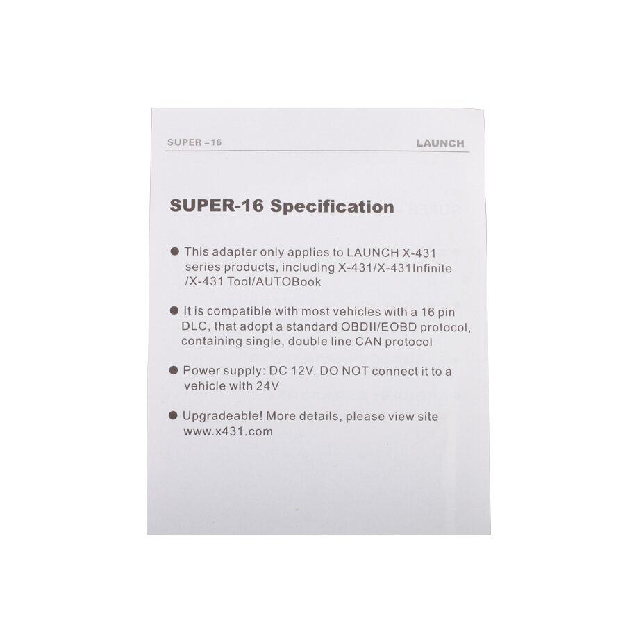 Original Launch X431 Super 16 Diagnostic Connector