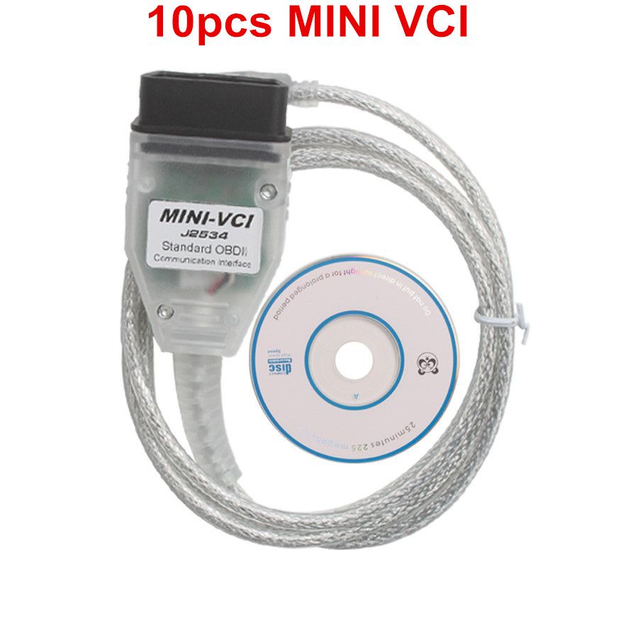 10pcs Cheap MINI VCI V13.00.022 Single Cable For Toyota Support Toyota TIS OEM Diagnostic Software