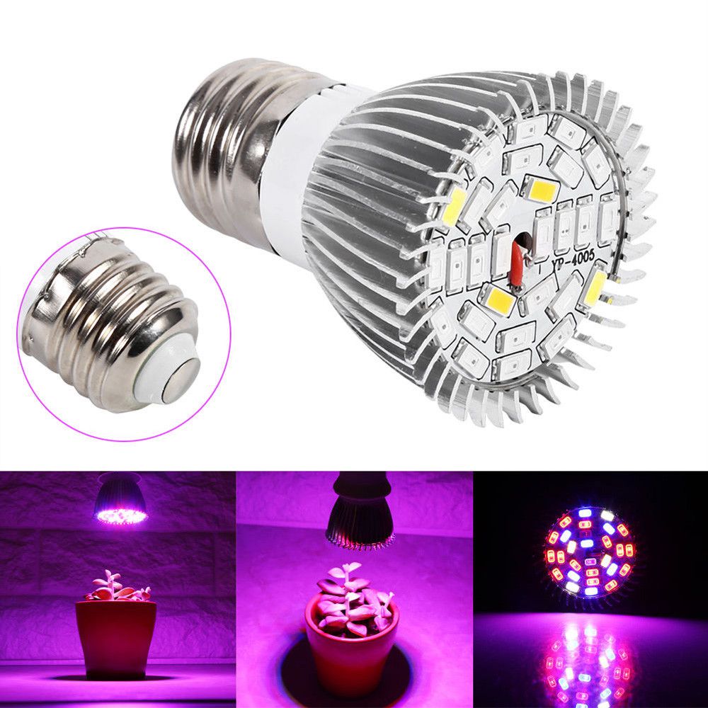 New 28W E27 LED Grow Lamp Flower Seed Plants Hydroponic Grow Light Lamp Bulb Full Spectrum Plant Light Lighting