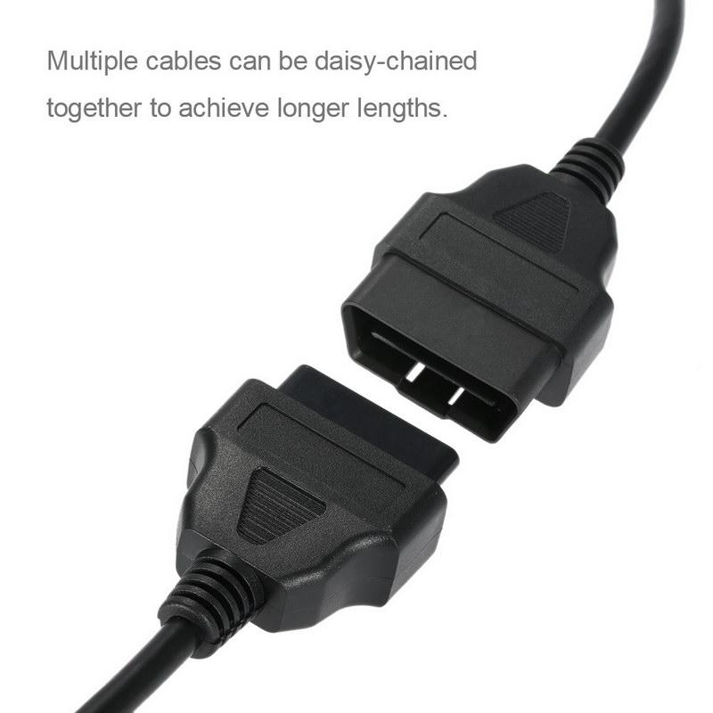 OBD-II OBD2 16pin Male to Female Diagnostic Extension Cable 1.2M