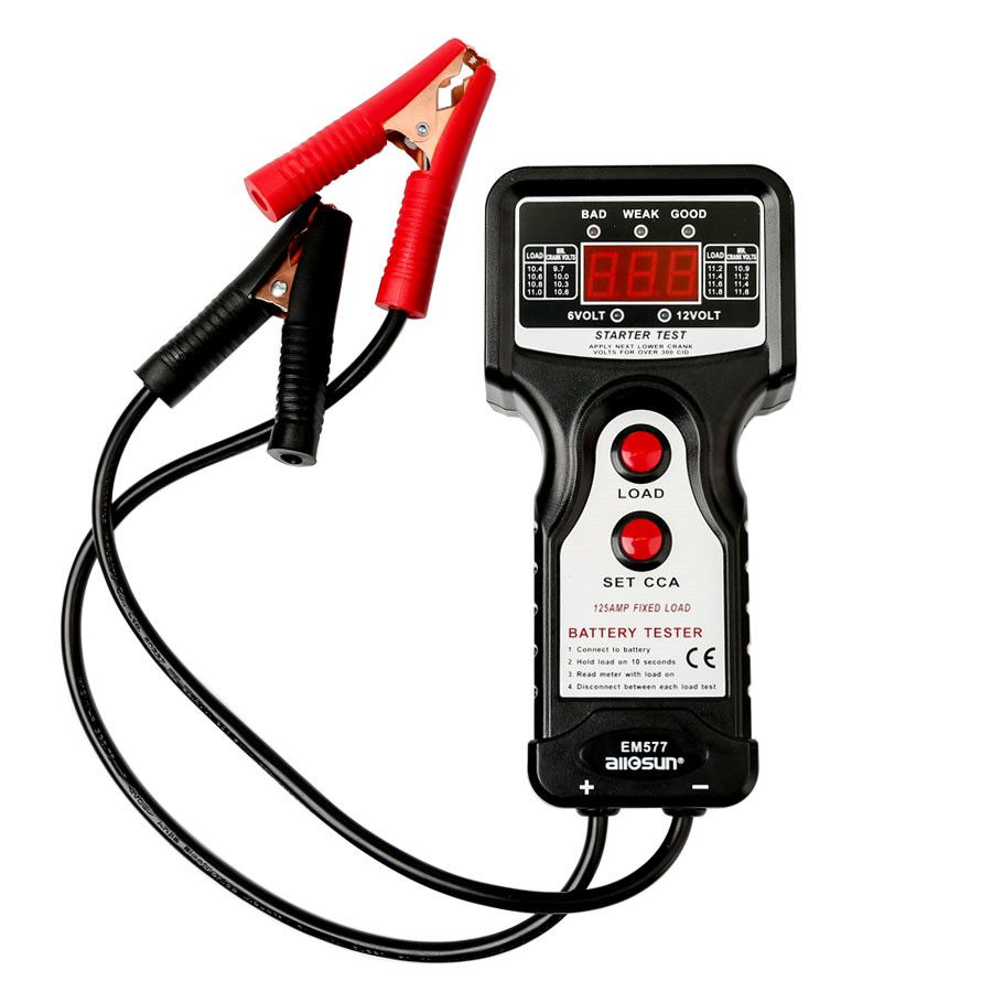 All-Sun EM577 Battery Tester 6V 12V CCA Digital Automotive Battery Analysis EM577 Charging