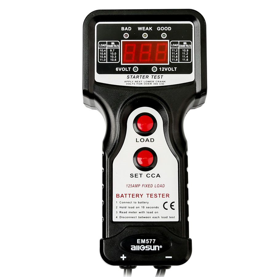All-Sun EM577 Battery Tester 6V 12V CCA Digital Automotive Battery Analysis EM577 Charging