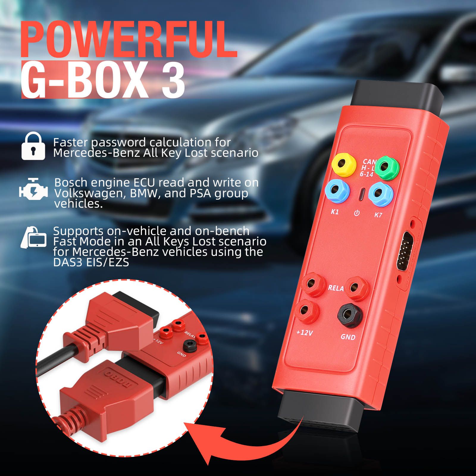 2023 Newest Autel MaxiIM G-BOX 3 Adapter Compatible with MAXIIM IM608, IM608PRO Engine ECU Read/Write for BOSCH MD1/MG1