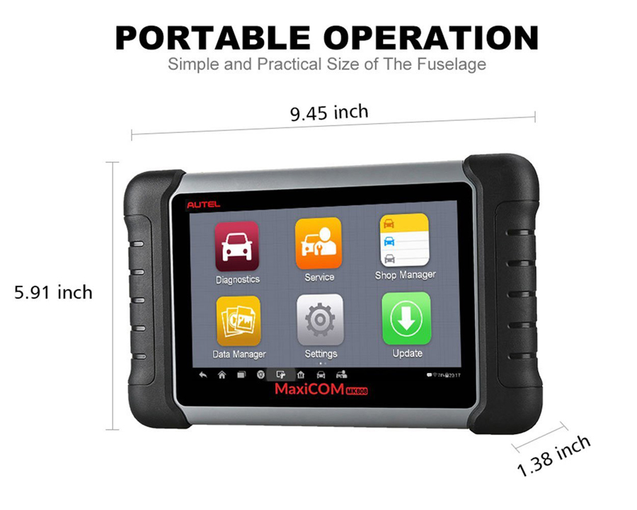 Autel Original MaxiCOM MK808 Diagnostic Tool 7-inch LCD Touch Screen Swift Diagnosis Functions of EPB/IMMO/DPF/SAS/TMPS and More