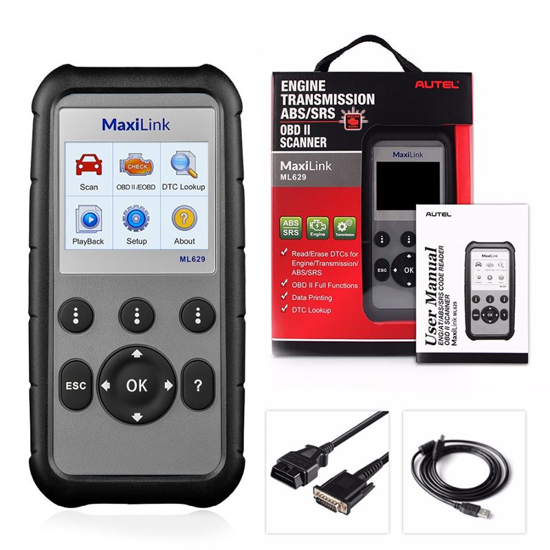 AUTEL MaxiLink ML629 OBD2 Scanner Car Code Reader Engine Transmission ABS SRS Airbag Diagnostic Tool Scaner