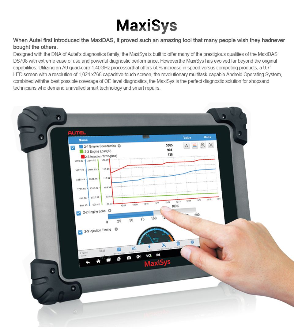 Autel MaxiSys Pro MS908P Car Bluetooth/WIFI Diagnostic / ECU Programming Tool