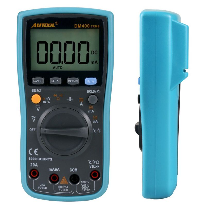 AUTOOL DM400 Digital Multimeter 6000 Counts Backlight AC/DC Ammeter Voltmeter Ohm Portable Meter