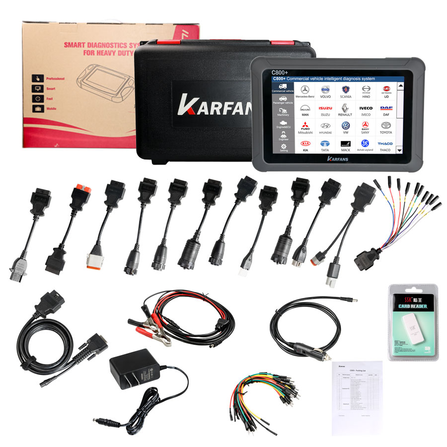 CAR FANS C800 Diesel & Gasoline Vehicle Diagnostic Tool for Commercial Vehicle, Passenger Car, Machinery with Special Function