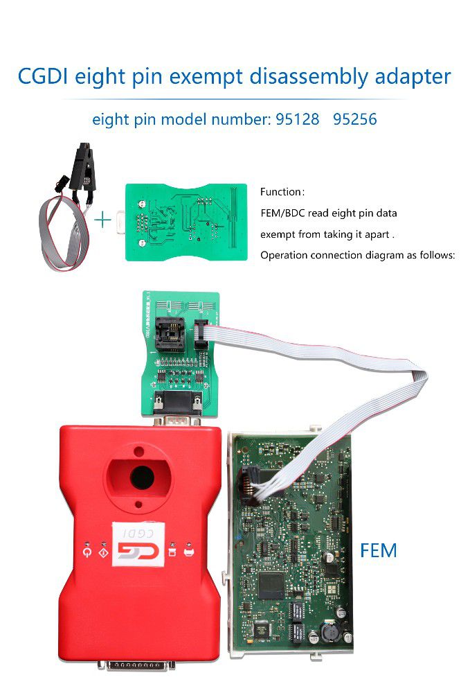 Connection diagram of CGDI Prog BMW MSV80 BMW CGDI Prog Car Key Programmer