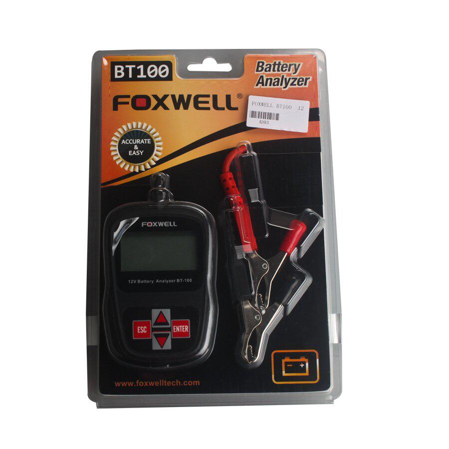 FOXWELL BT100 12V Car Battery Tester for Flooded, AGM, GEL