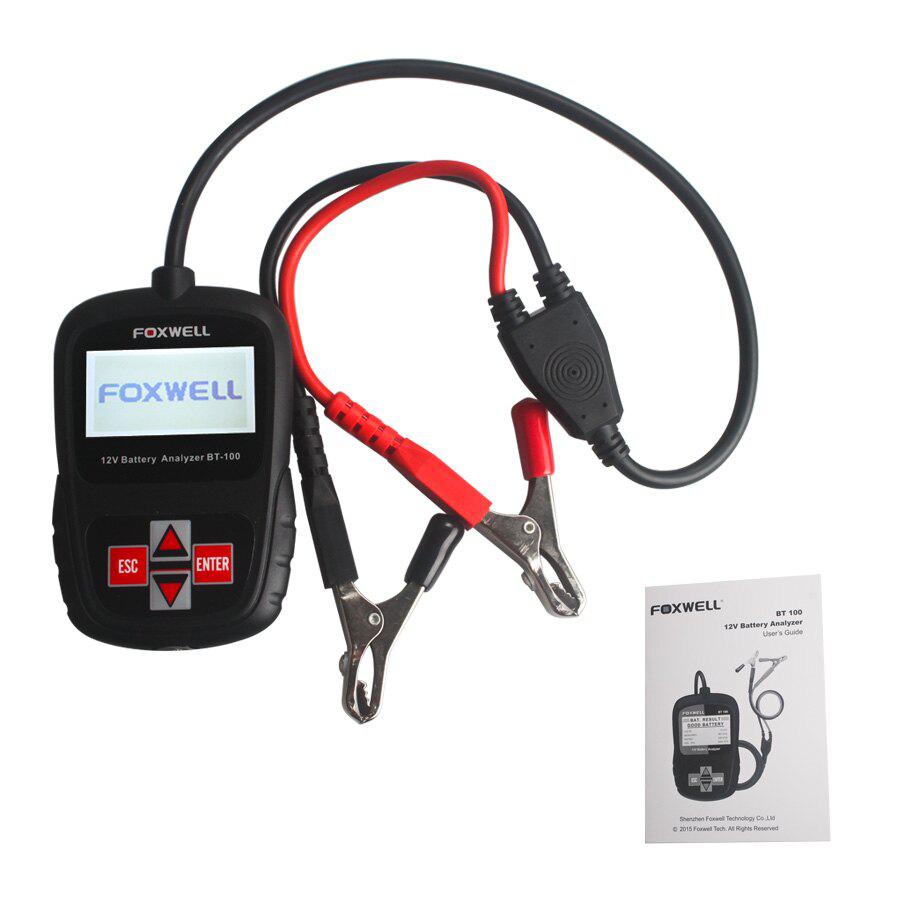 FOXWELL BT100 12V Car Battery Tester for Flooded, AGM, GEL