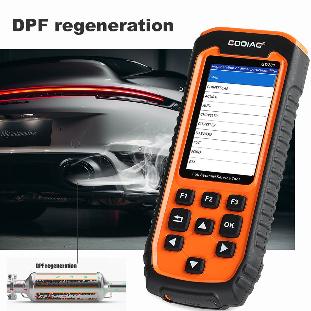 GODIAG GD201 Professional Full System Diagnostic Tool OBDII Scanner for All-makes  with 29 Service Reset Functions