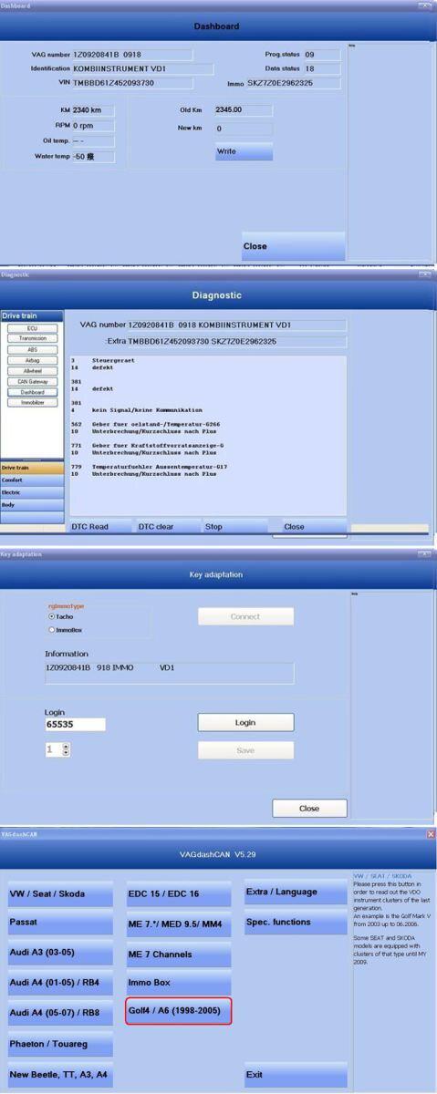 VAG Dash Can V5.29 Software display 2