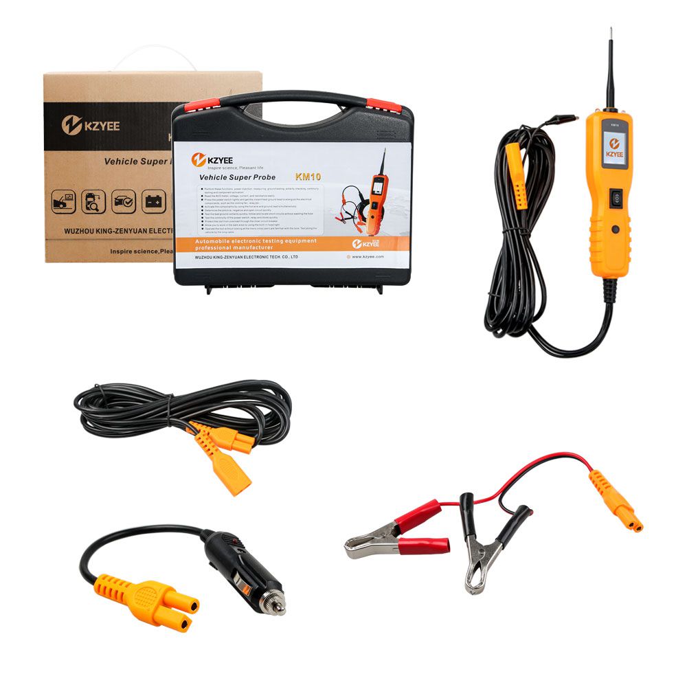 KZYEE KM10 Power Circuit Probe Kit Automotive Circuit Tester with Auto Electrical System Testing Functions