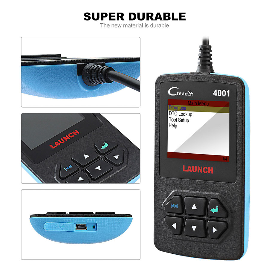 Launch CReader 4001 OBD2 Code Reader Diagnostic Scanner works with 2.4" TFT 320*240 dpi color LED display