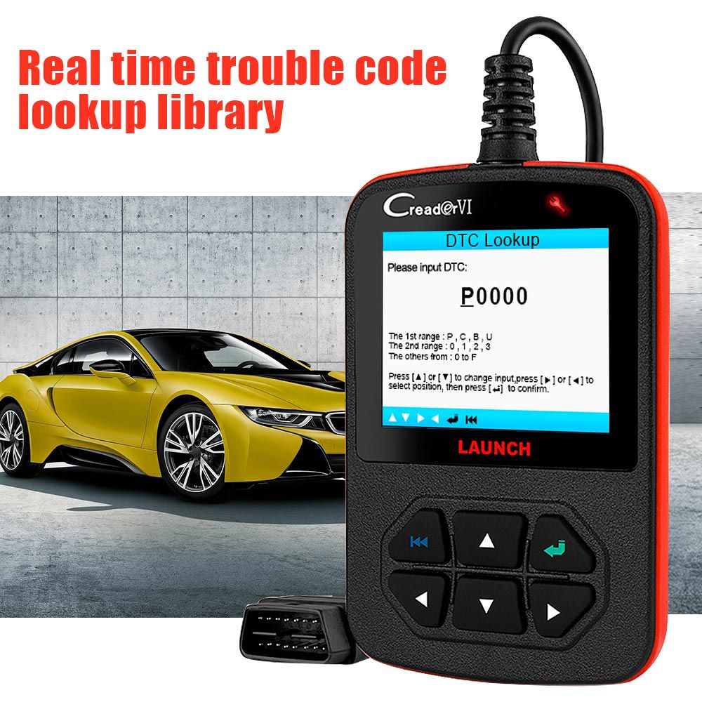 Launch Creader VI Code Reader Code Scanner With Full Color QVGA LCD Screen