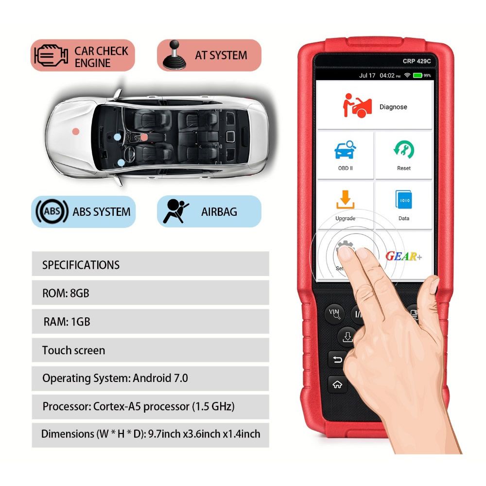 LAUNCH X431 CRP429C Auto Diagnostic tool for Engine/ABS/SRS/AT+11 Service CRP 429C OBD2 Code Scanner