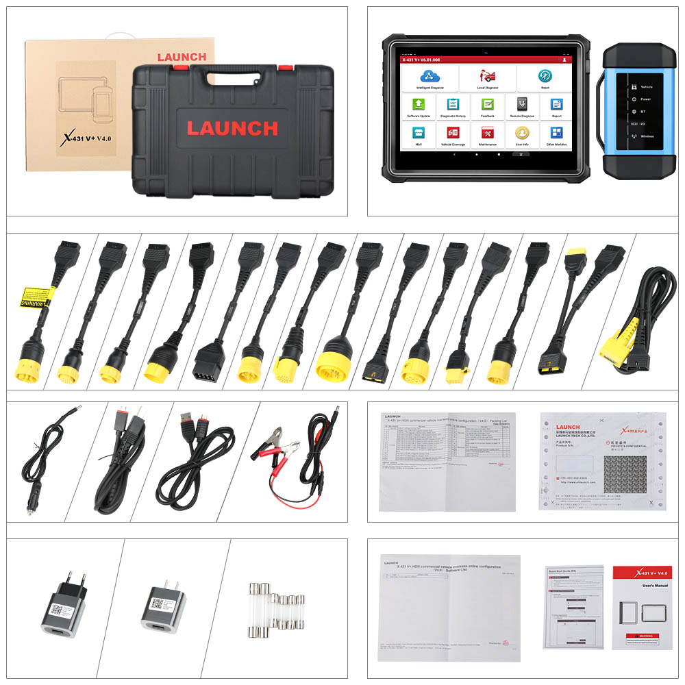 Original Launch X431 V+ HD3 Wifi/Bluetooth Heavy Duty Truck Diagnostic Tool