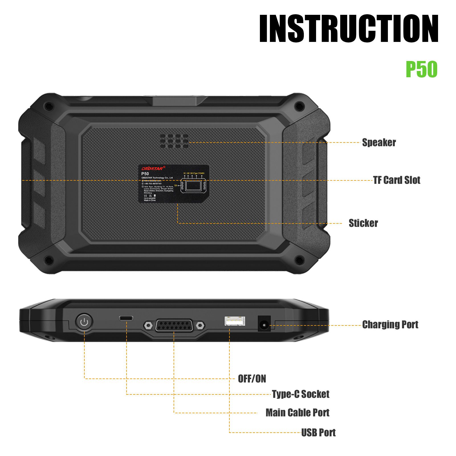 OBDSTAR P50 V30.43 Airbag Reset Intelligent Airbag Reset Tool Covers 58 Brands and Over 7600 ECU Part No. Free Update Online