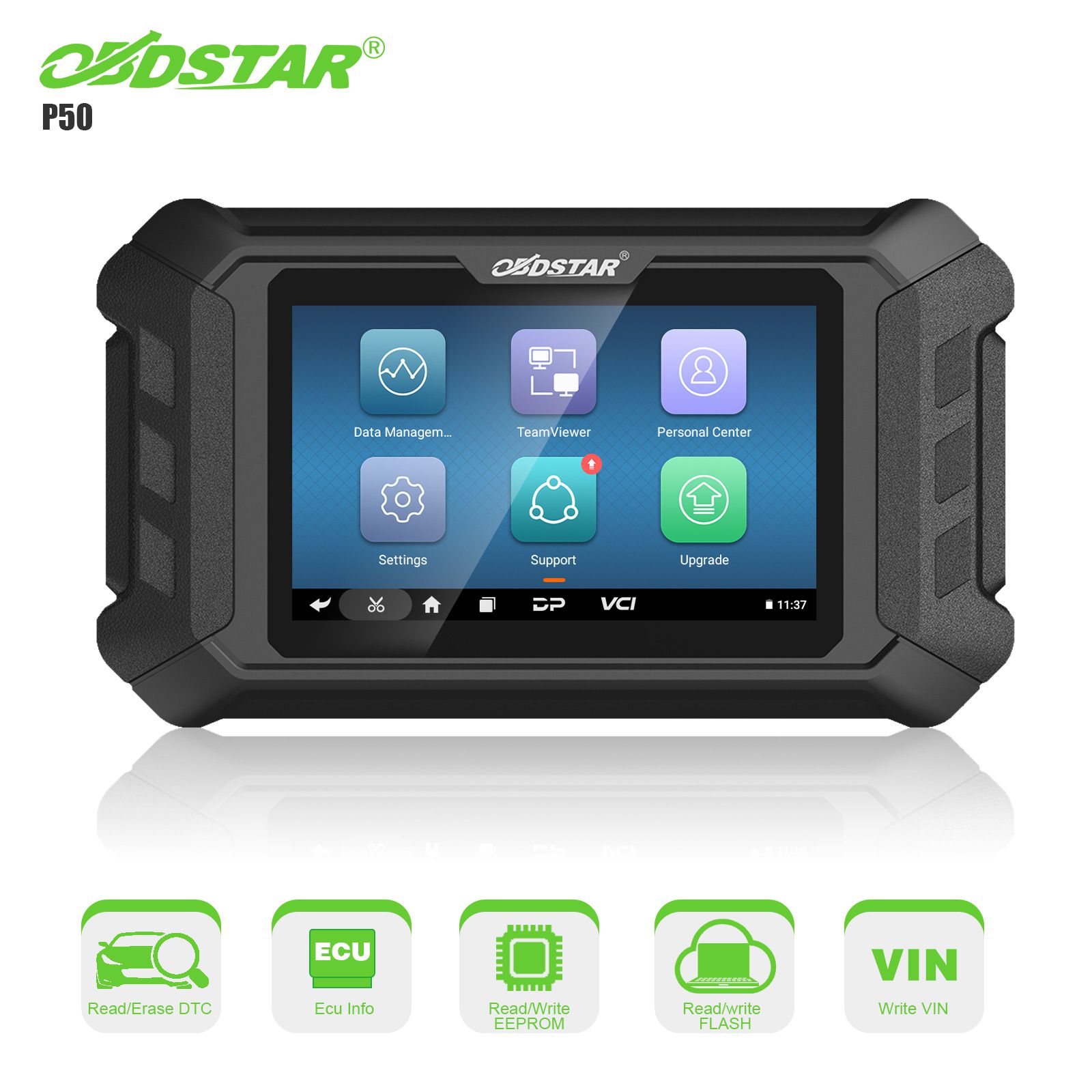 OBDSTAR P50 V30.43 Airbag Reset Intelligent Airbag Reset Tool Covers 58 Brands and Over 7600 ECU Part No. Free Update Online