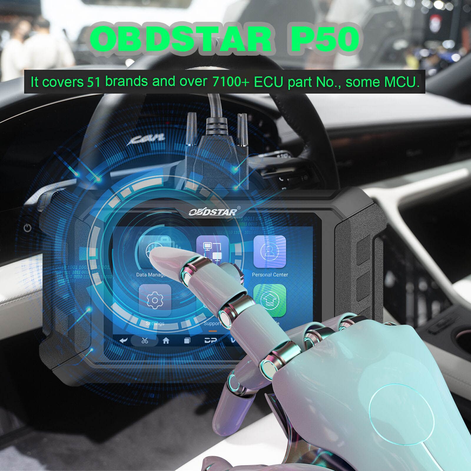 OBDSTAR P50 V30.43 Airbag Reset Intelligent Airbag Reset Tool Covers 58 Brands and Over 7600 ECU Part No. Free Update Online