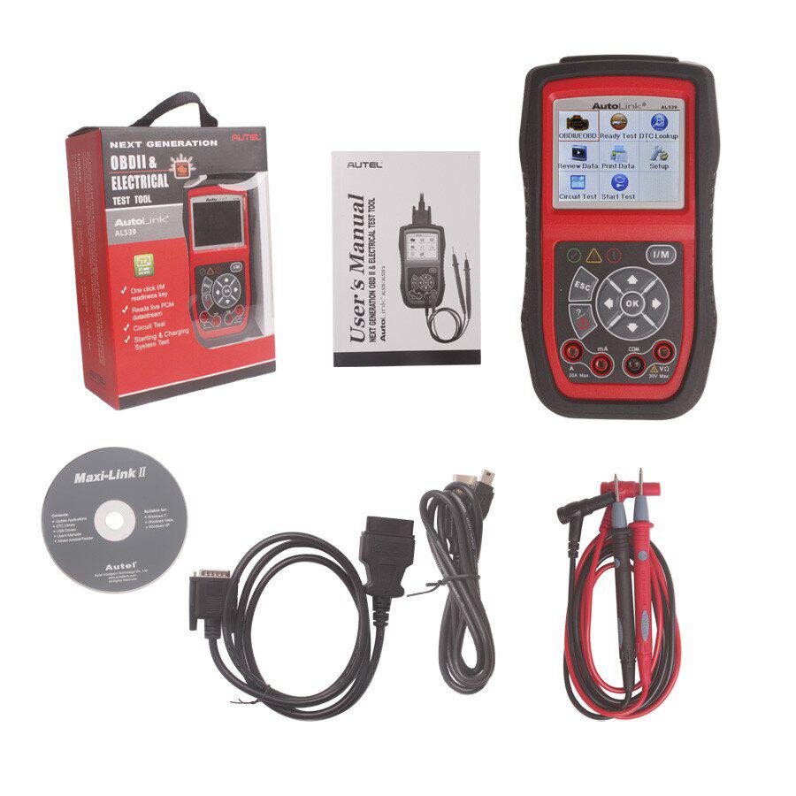 Original Autel AutoLink AL539 OBDII/CAN Scan Tool Update Online Multi Language Support