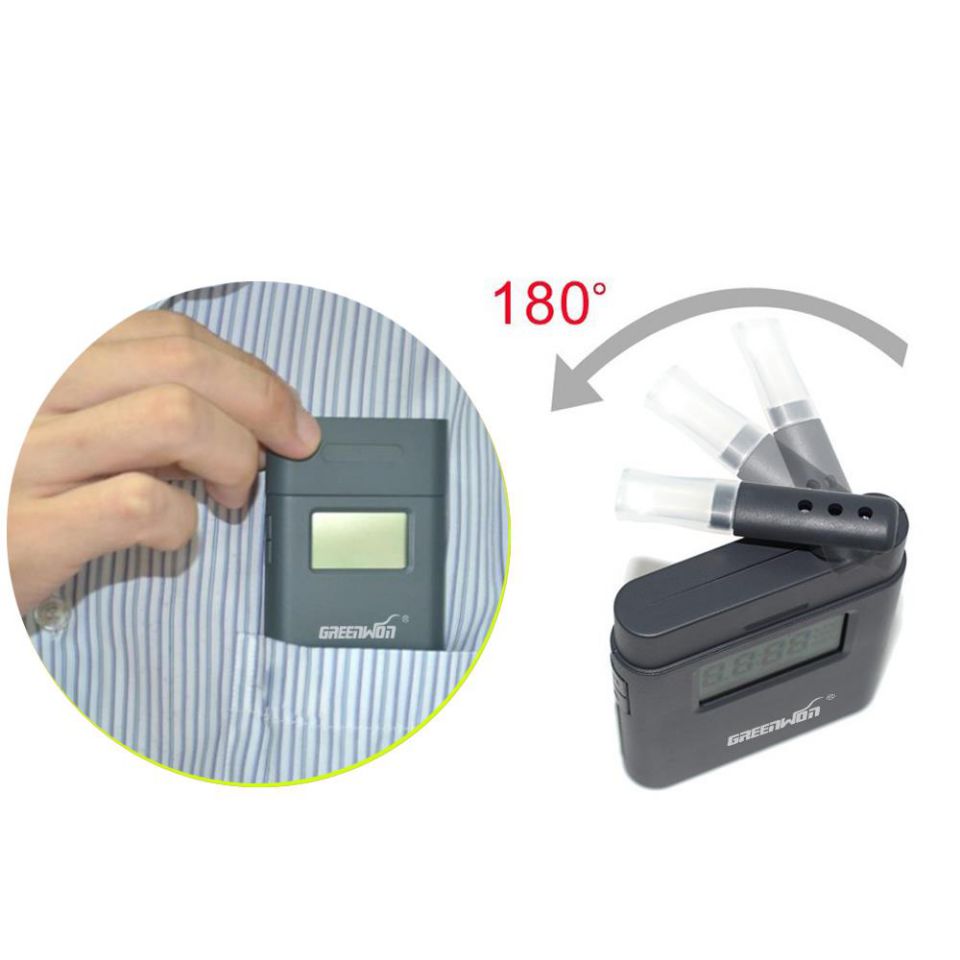 Portable 360 degree rotating mouthpiece red backlight Accurate Breath Alcohol Tester