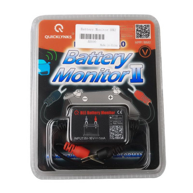 QUICKLYNKS Battery Monitor BM2​​ Bluetooth 4.0 Device Car 12V Battery Tester