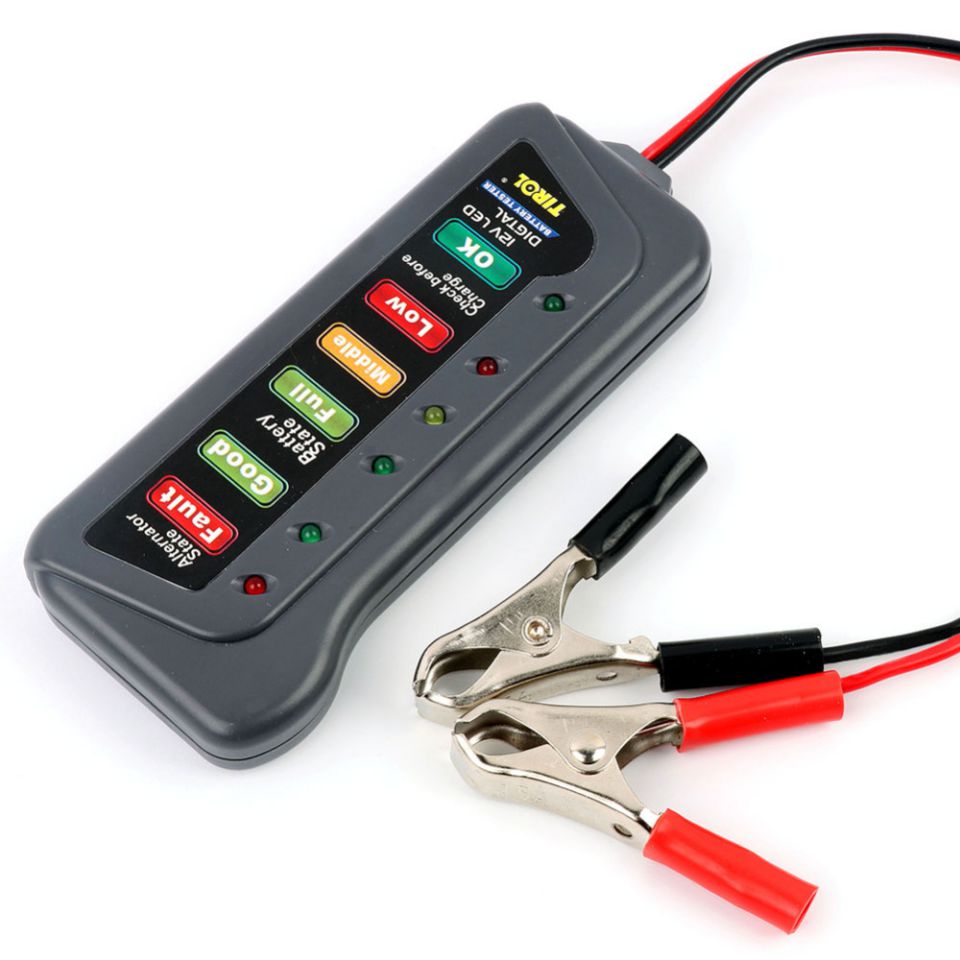 TIROL T16897 12V LED Digital Battery/Alternator Tester with 6 Led lights Display Indicates Condition