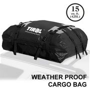 TIROL T24528a Waterproof Roof Top Carrier Cargo Luggage Travel Bag (15 Cubic Feet) For Vehicles With Roof Rails