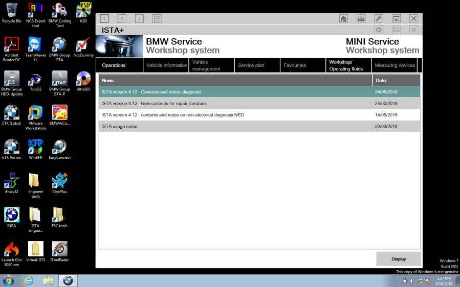 V2018.9 BMW ICOM Software ISTA-D 4.12.12 ISTA-P 3.65.0.500 Engineering Mode Win7 HDD