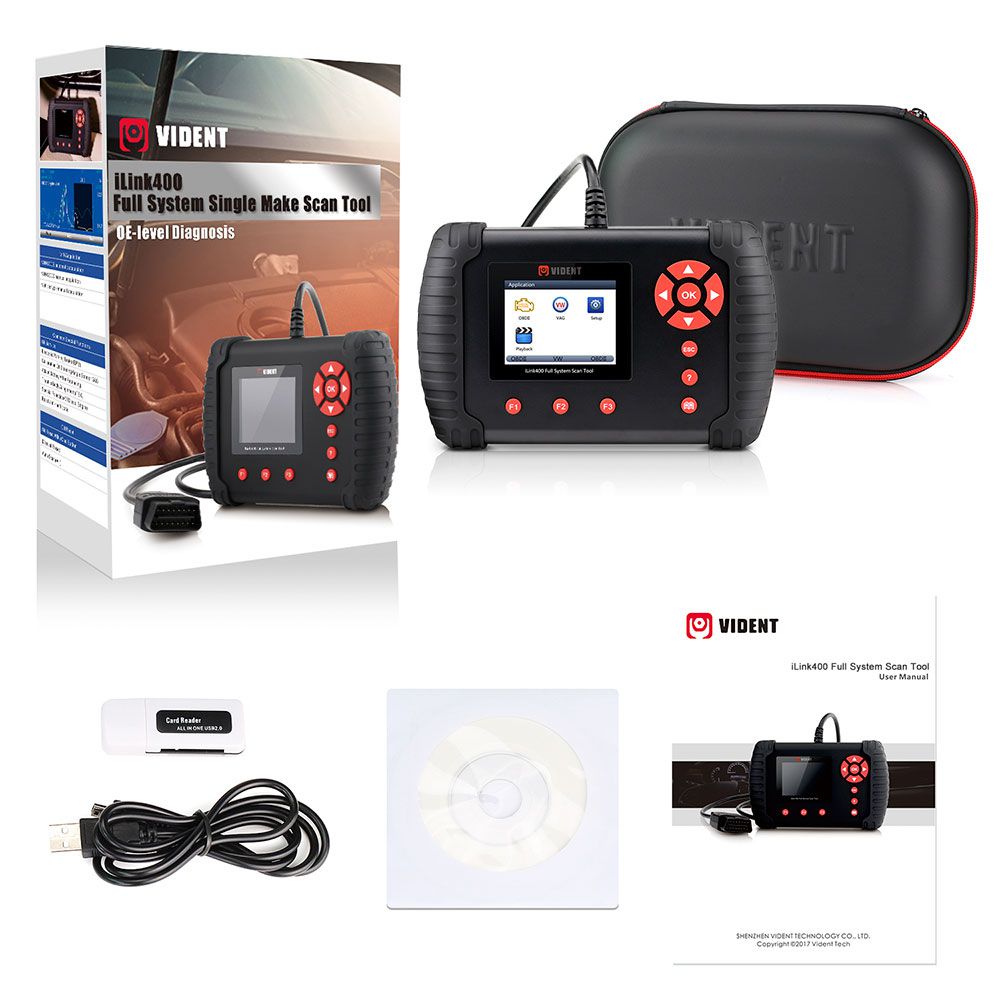 Original VIDENT iLink400 Full System Scan Tool Single Make Support ABS/SRS/EPB//DPF Regeneration/Oil Reset