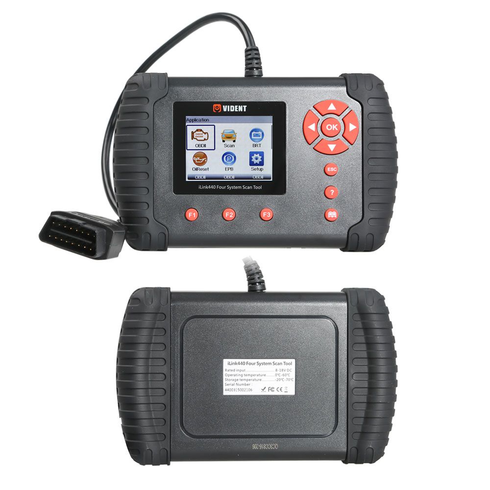 VIDENT iLink440 Four System Scan Tool Support Engine ABS Air Bag SRS EPB Reset Battery Configuration