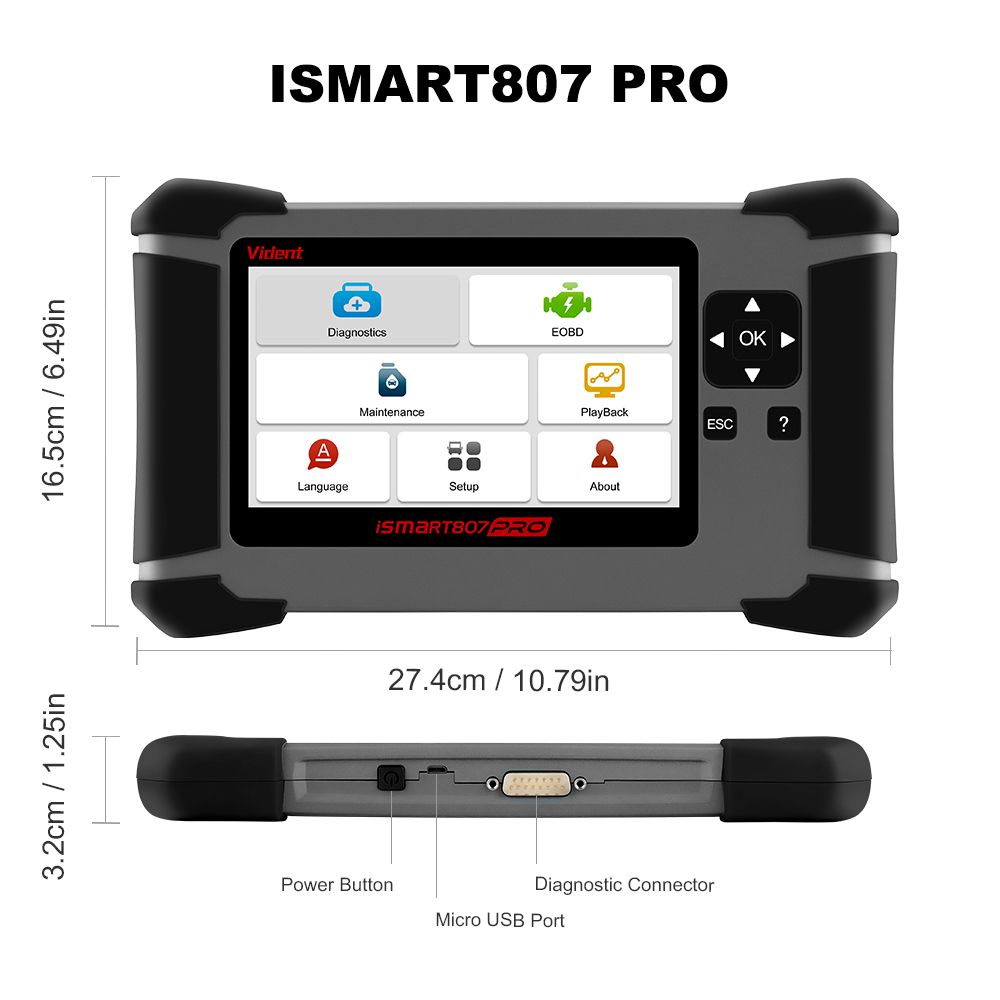 Vident iSmart807Pro All System Diagnostic Tool for All Makes Diagnostic including DPF ABS AIRBAG OIL LIFE RESET