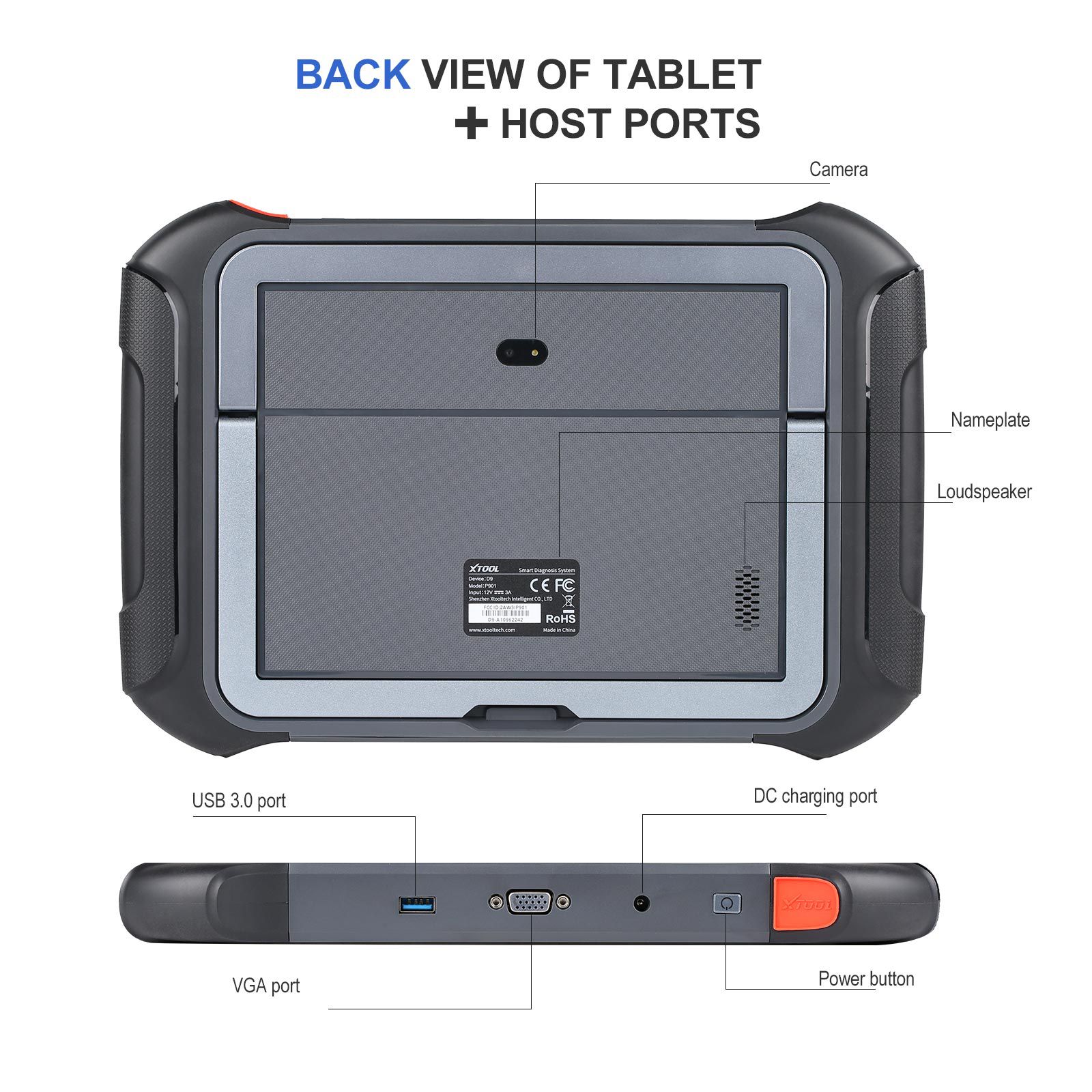 2023 XTOOL D9 Automotive Scan Tool Topology Map Bi-Directional Control ECU Coding Full Diagnostics & 42+ Reset Services Support DoIP & CAN FD