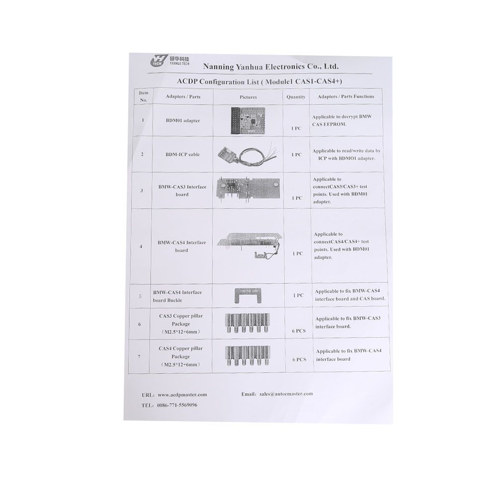 Yanhua Mini ACDP Module1 BMW CAS1 CAS2 CAS3 CAS3+ CAS4 CAS4+ IMMO Key Programming and Odometer Reset