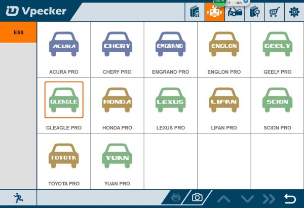 VPECKER Easydiag Support Vehicle list Display