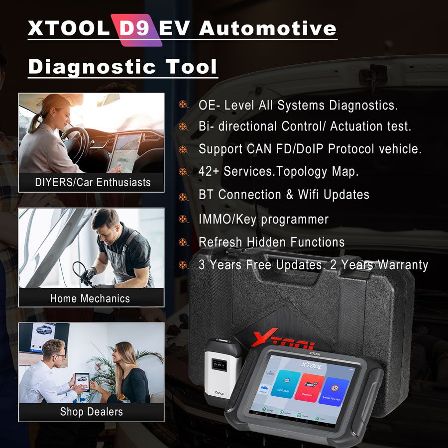 XTOOL D9 EV Electric Vehicles Diagnostic Tablet